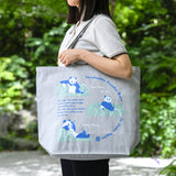 上野パンダファミリー ビッグトートバッグ (ライトグレー)