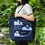 上野パンダファミリー ビッグトートバッグ (ネイビー)