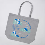 上野パンダファミリー ビッグトートバッグ (ライトグレー)