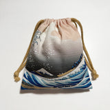 通油町総柄巾着「神奈川沖浪裏」