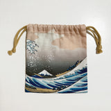 通油町総柄巾着「神奈川沖浪裏」