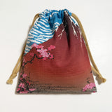 通油町総柄巾着「赤富士」