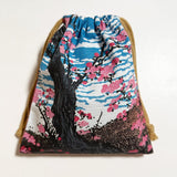 通油町総柄巾着「赤富士」