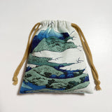 通油町総柄巾着「鶴富士」