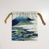 通油町総柄巾着「鶴富士」