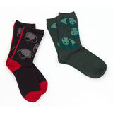 上野パンダファミリーソックス 2足組2024冬(BK/GR ST)