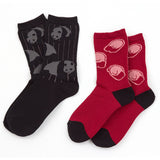 上野パンダファミリーソックス 2足組2024冬(RD/BKST)