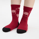 上野パンダファミリーソックス 2足組2024冬(RD/BKST)