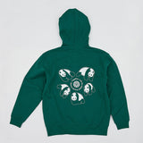 上野パンダファミリー バックプリントパーカー(グリーン)