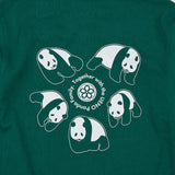 上野パンダファミリー バックプリントパーカー(グリーン)