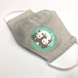 上野パンダファミリー コットンマスク BU(グレー)