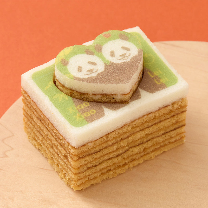 【カタヌキヤ】上野パンダファミリー ハッピーハートバウム(メープル味)