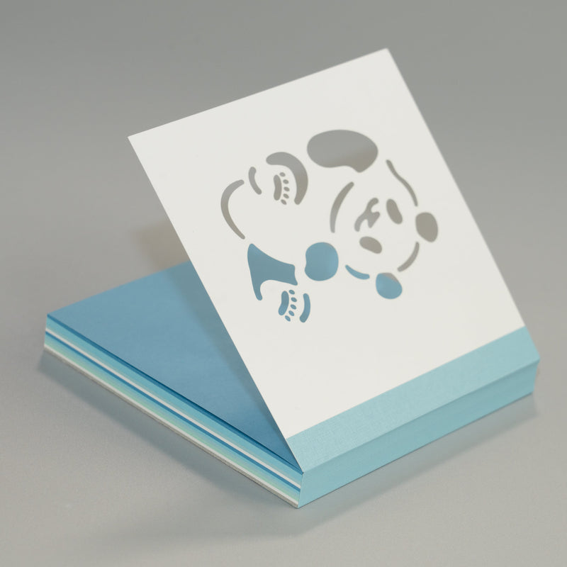 【天白製本紙工】　カラフルパンダメモ「あんよピ！パンダ」