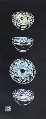 【Todaya】Tapestry Set (Oedo Nihonbashi, Yohhen Tenmoku Tea Bowl)