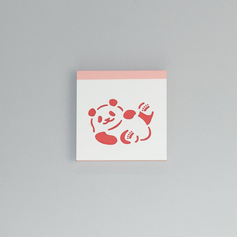 【天白製本紙工】　カラフルパンダメモ「あんよピ！パンダ」