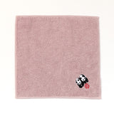 上野パンダファミリー 刺繍ハンドタオル（ピンク）